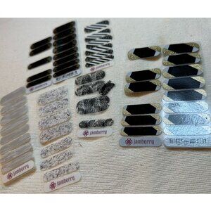 💅Jamberry Nail Wrap Lot (6) Full or Partial Sets in Black and Gray Designs💅